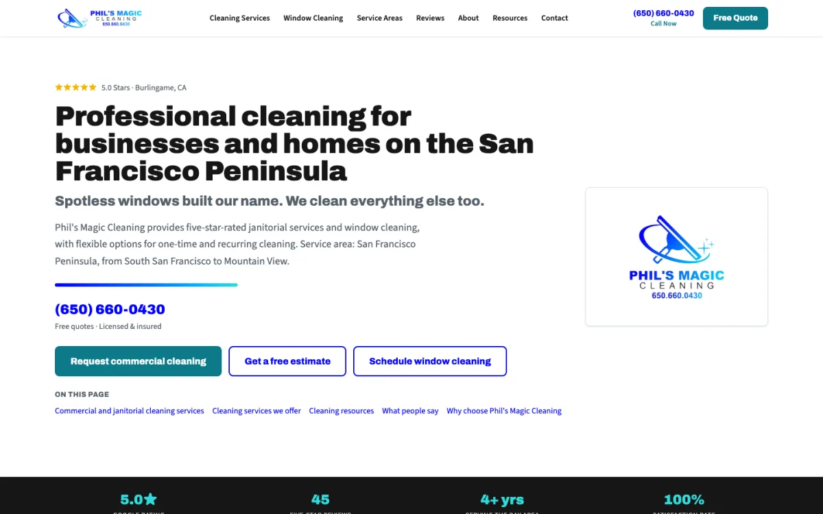 The Phil's Magic Clean website
